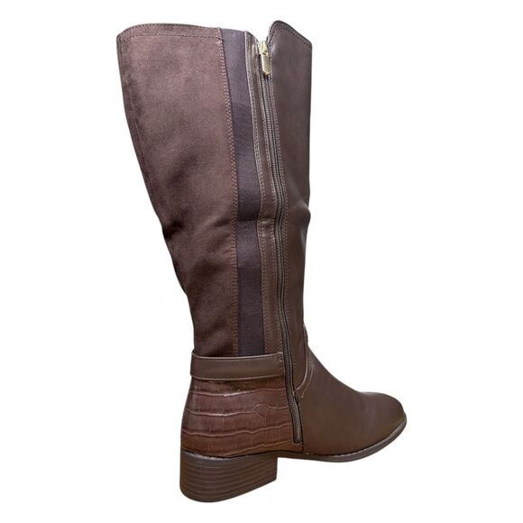 KAREN SCOTT Womens Brown Wide Calf Leandraa Almond Riding Boot 7.5W New With Box - Picture 5 of 7